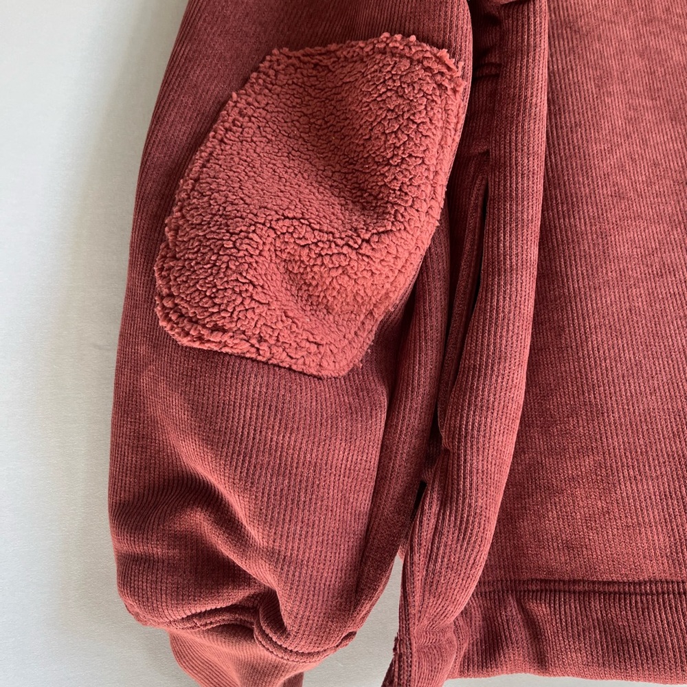 Free People Mia Henley Marsala Heavy Sweatshirt Sz XS Oversized Outdoors NWT - Picture 15 of 16